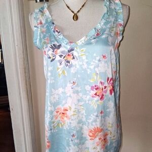*bogo* Floral Sleeveless Top - Blue and Pink